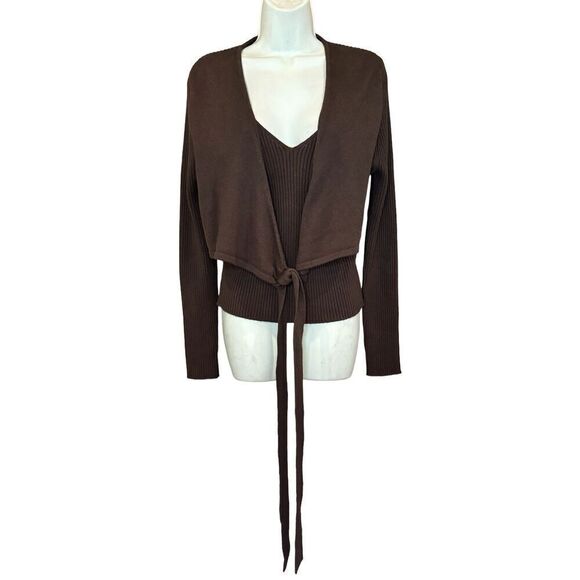 TOCCIN NY Ada Tank Wrap Sweater in Chocolate Brown NWT Size Medium - Picture 4 of 8